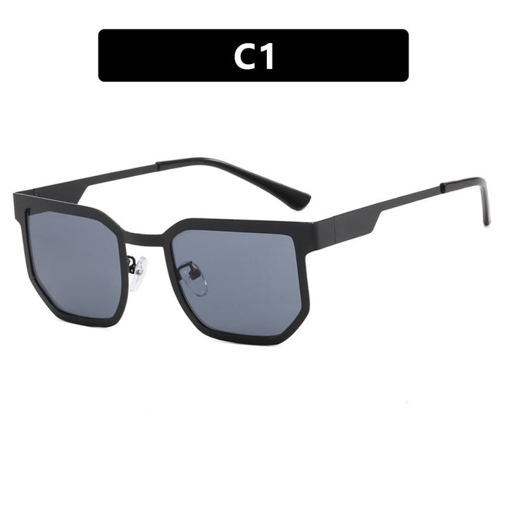 Ladies modern sunglasses in trendy rectangular design with narrow metal frame Kalsten