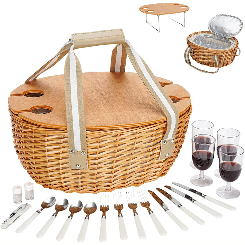 Ladies picnic basket with integrated cooling system and extensive dish set Kalsten
