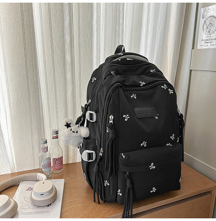 Embroidered Fashion School Backpack