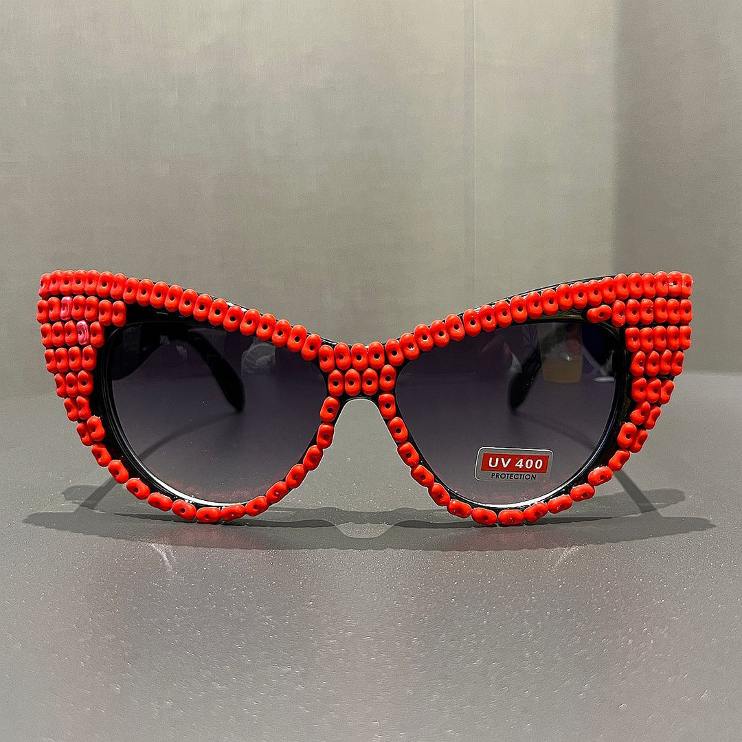 Women Cat-Eye Sunglasses with Color Accented Frame Kalsten
