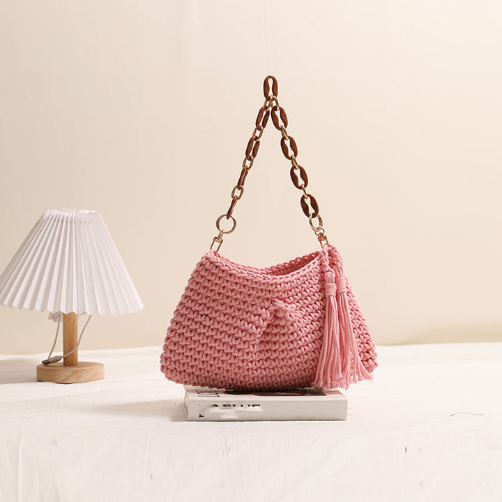 Handcrafted macrame bag with fashionable fringes Kalsten