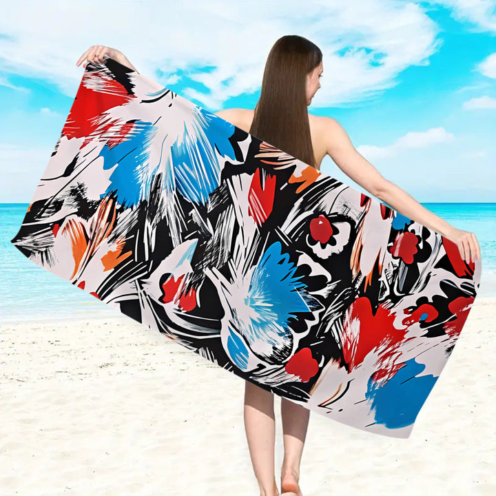 Beach towel with floral watercolor design Kalsten