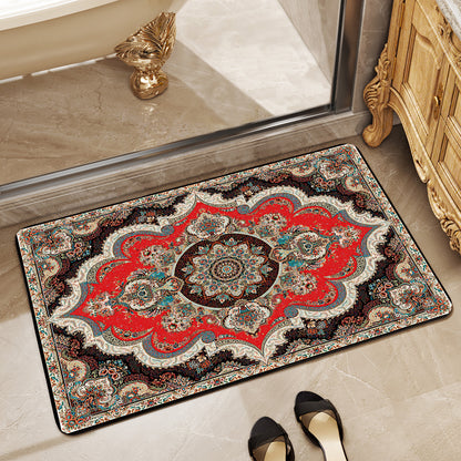 Elegant Floral Pattern Bath Mat Acalora