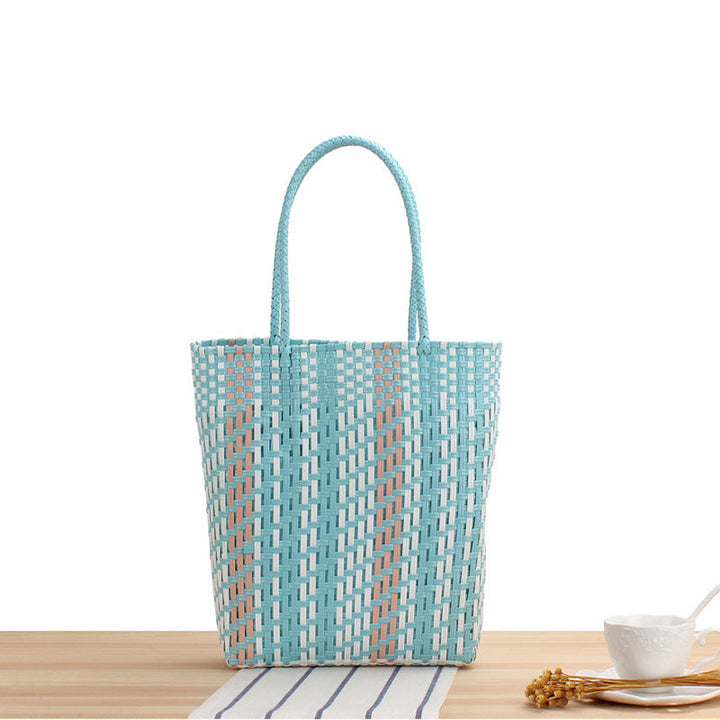 Braided Tote Bag with Geometric Design Kalsten