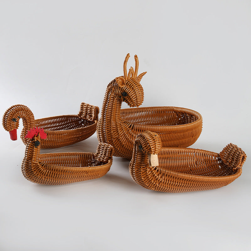 Decorative Woven Duck-Shaped Storage Basket Kalsten