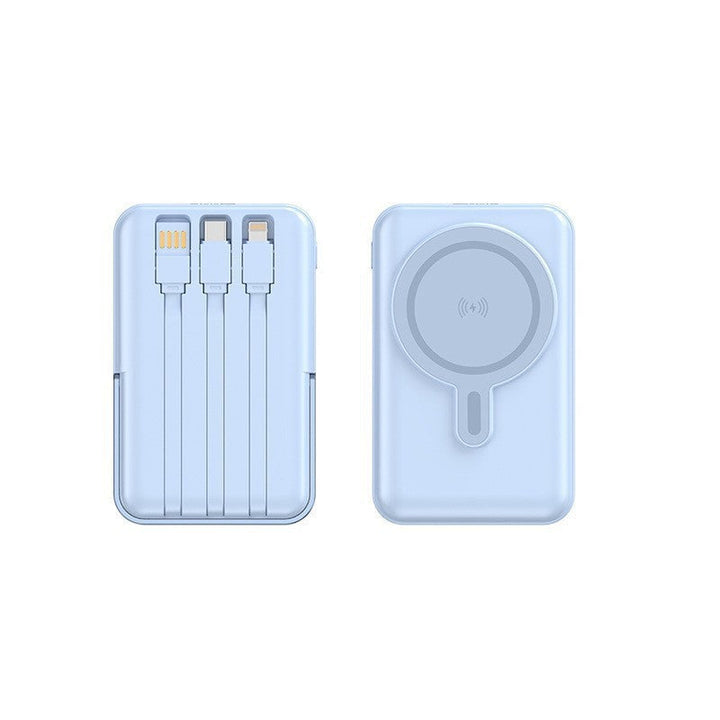 Portable power bank with integrated charging cable and wireless charging function Kalsten