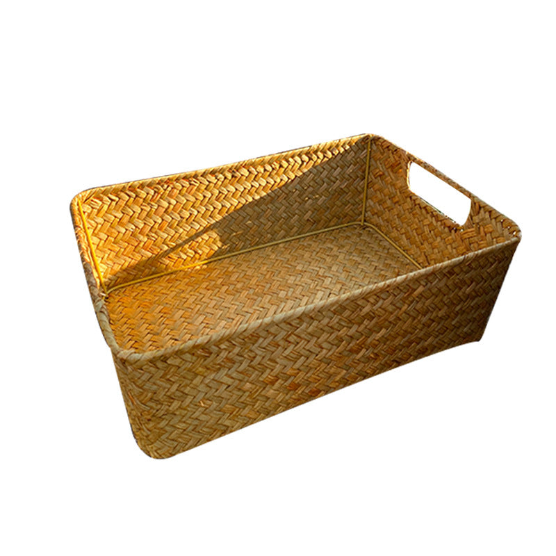 Women's rectangular storage basket made of natural materials Kalsten