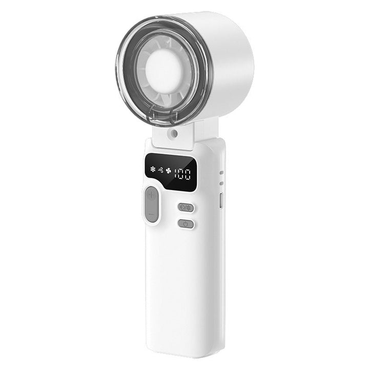 Cooling rechargeable handheld digital display misting mini fan with adjustable tilt and USB-C charging Kalsten