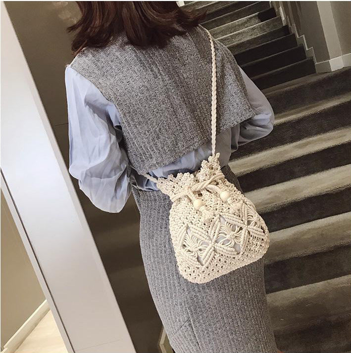 Hand-knotted flower basket bag Kalsten