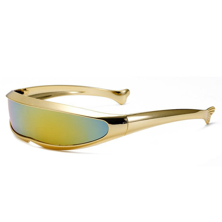 Women Futuristic Designer Sunglasses with Stylish Gold Frame Kalsten