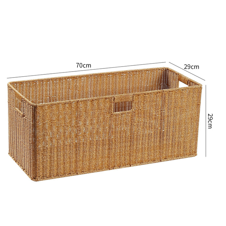 Handwoven Rectangular Storage Basket with Cut-Out Handles Kalsten