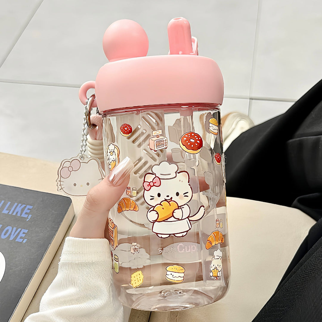 Women's water bottle with integrated animal motif and practical carrying handle Kalsten