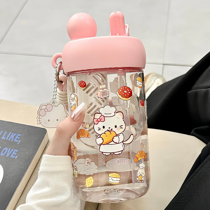 Women's water bottle with integrated animal motif and practical carrying handle Kalsten