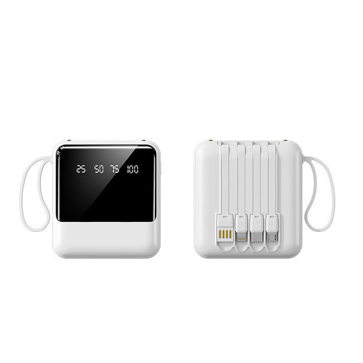 Portable power bank with LED status indicator and integrated cable system Kalsten