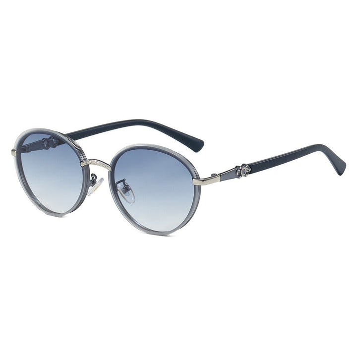 Ladies elegant round sunglasses with mirrored effect Kalsten