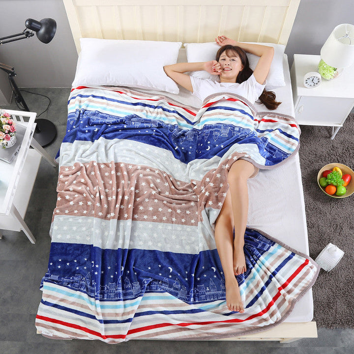 Women Cozy Fleece Blanket with Stars and Moons Kalsten