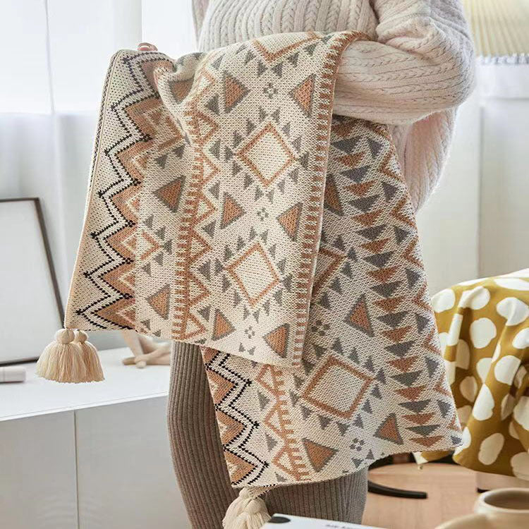 Stylish Geometric Pattern Throw Blanket Kalsten