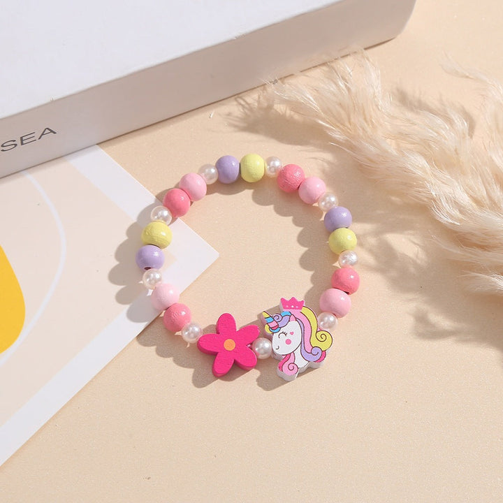 Playful children's bracelet with unicorn and flower motif Kalsten