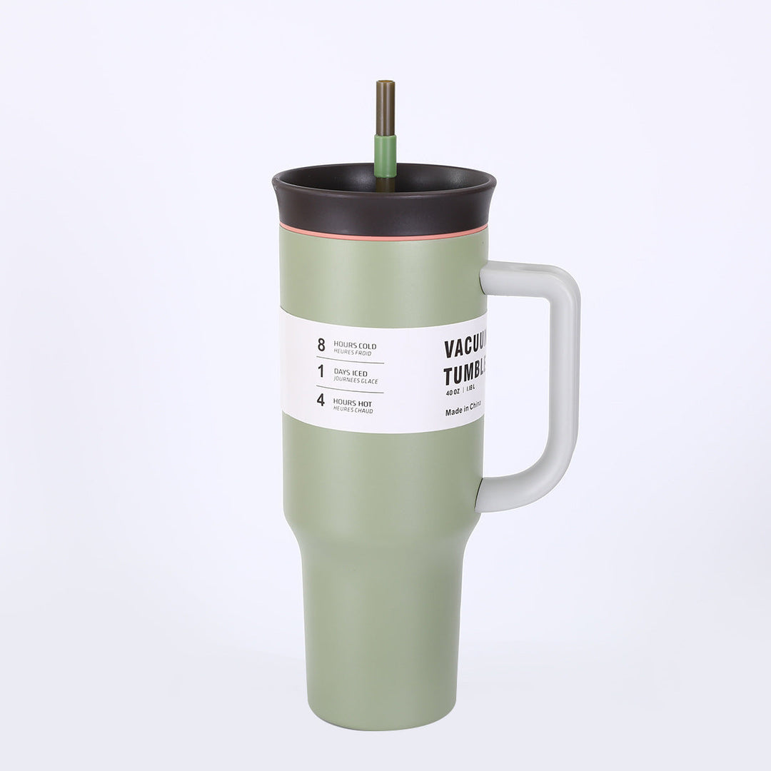 Ladies' insulated cup with practical drinking straw and ergonomic handle Kalsten