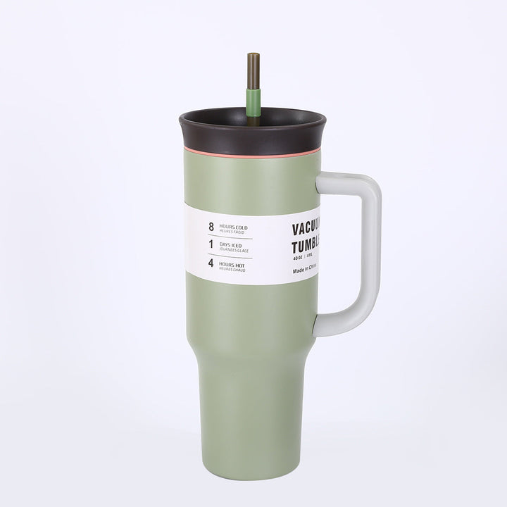 Ladies' insulated cup with practical drinking straw and ergonomic handle Kalsten