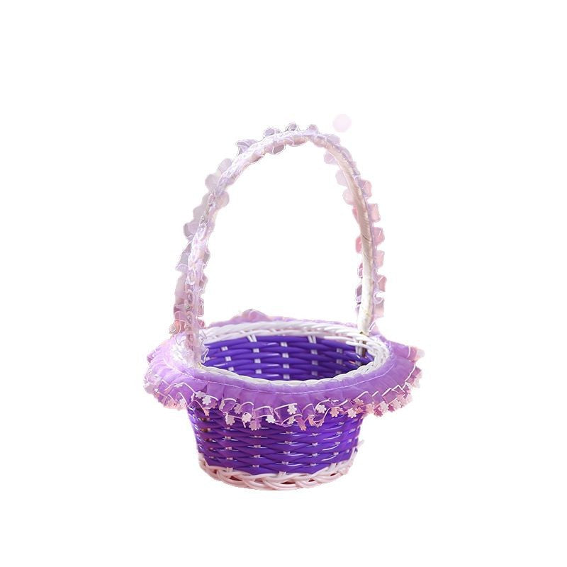 Ladies Decorative Child Basket with Ruffles Kalsten