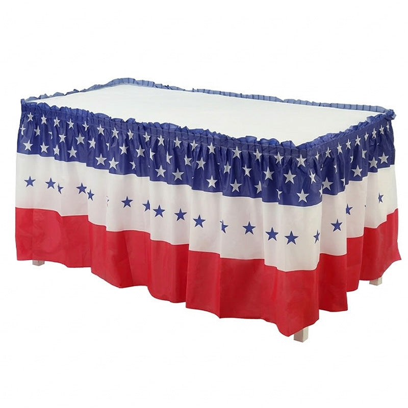 Unisex decorative tablecloth skirt with elastic waistband and star border for party tent and buffet tables Kalsten