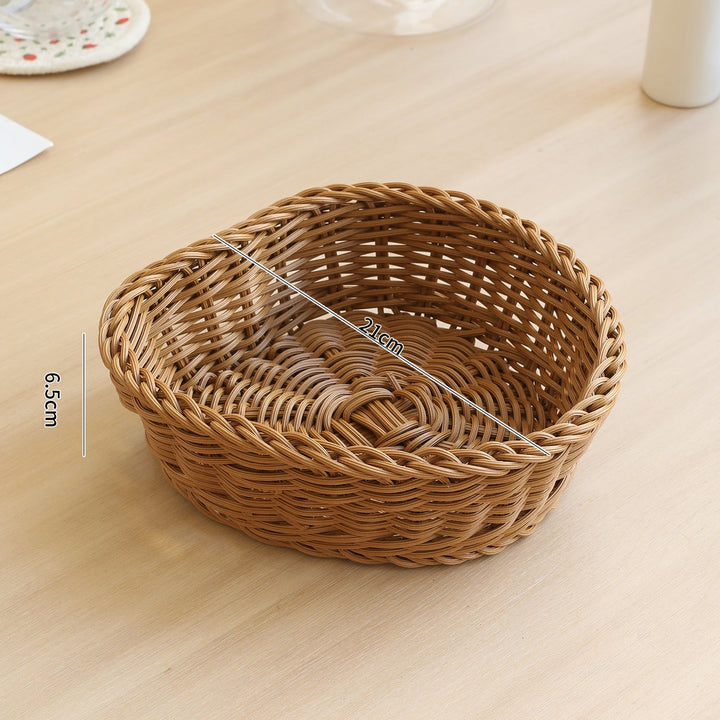Handcrafted Round Wicker Serving Bowl Kalsten