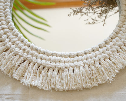 Decorative Macrame Wall Mirror Acalora