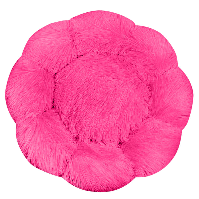 Flower-Shaped Plush Dog Bed