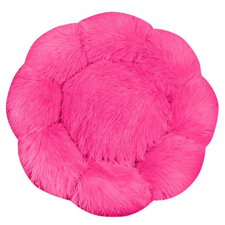 Flower-Shaped Plush Dog Bed