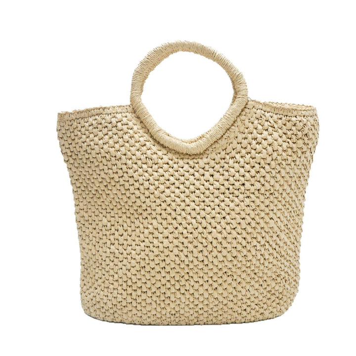 Handmade basket bag with round handles Kalsten