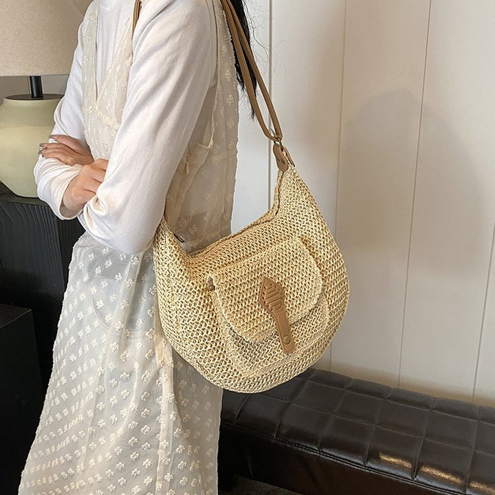Bucket bag made of fine natural fabric Kalsten