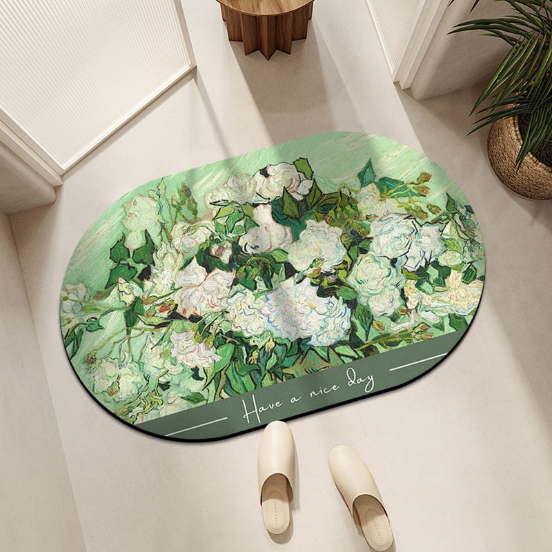 Floral-Themed Decorative Area Mat
