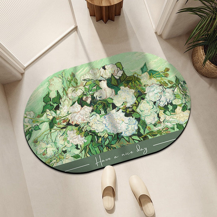 Floral-Themed Decorative Area Mat