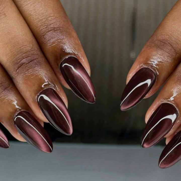 Glossy Pointed Gel Press-On Nails Kalsten
