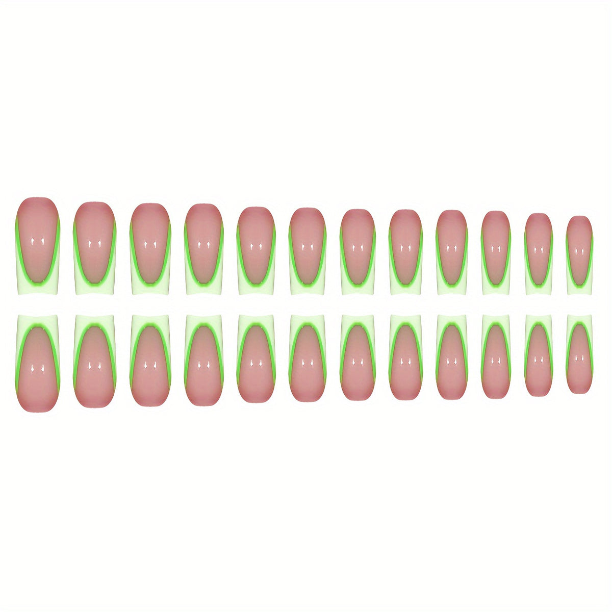 Neon French Tip Press-On Nails Acalora