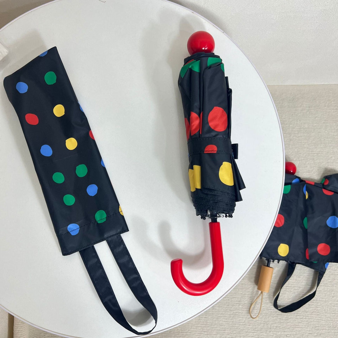 Ladies designer foldable umbrella with colorful polka dot pattern Kalsten