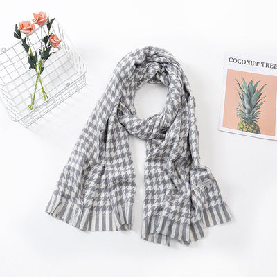 Women Checked Scarf made of Soft Material Kalsten