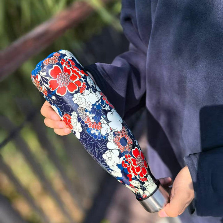 Unisex double-walled insulated bottle made of stainless steel with vacuum insulation and leak-proof screw cap Kalsten