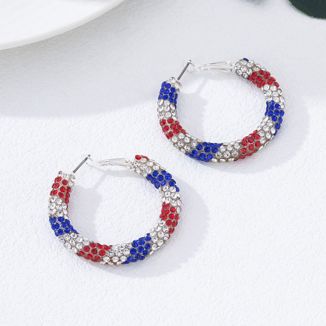 Women's nan pave rhinestone encrusted hoop earrings with secure leverback closure Kalsten