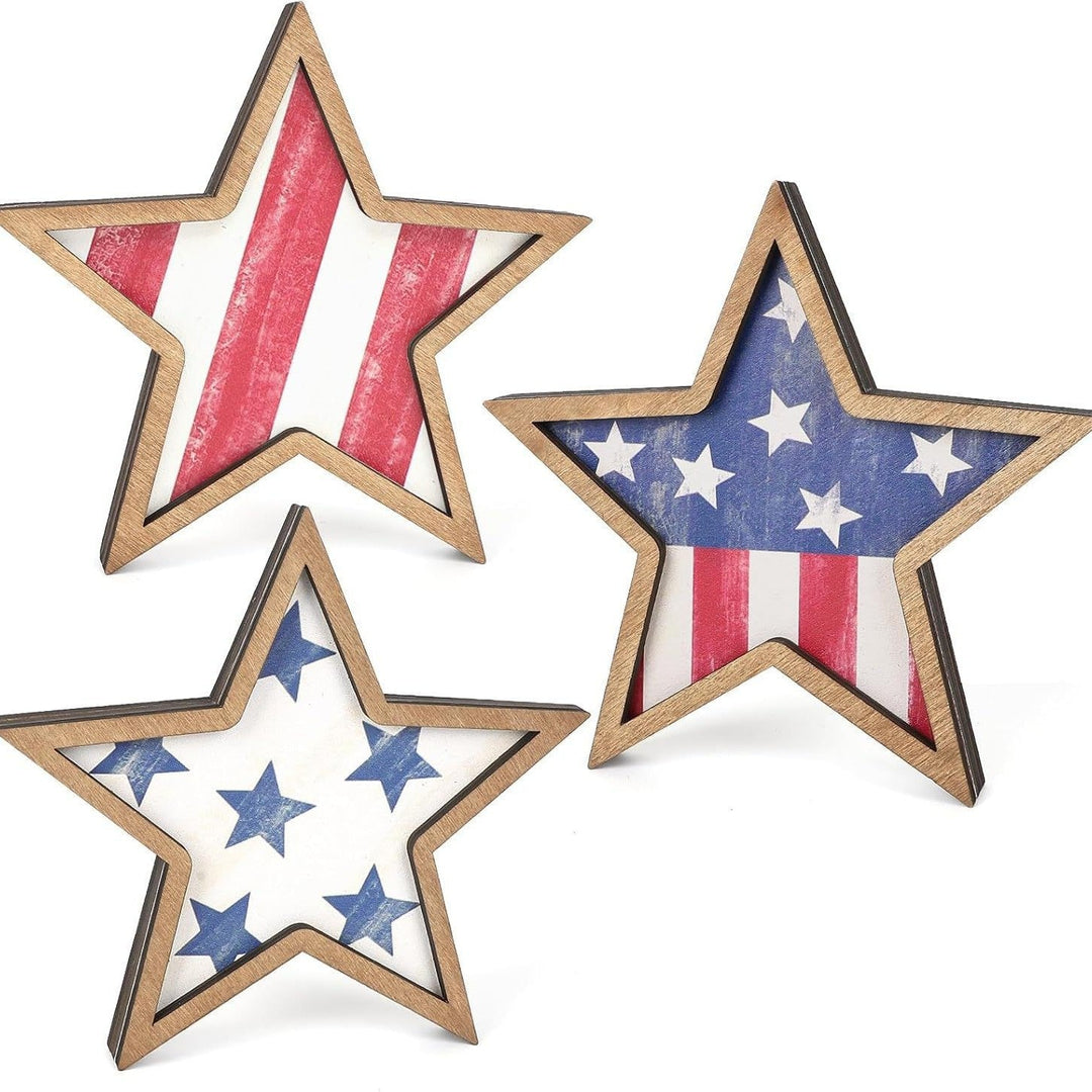 Unisex nan distressed layered farmhouse star wall sculpture with carved dimensional panels Kalsten