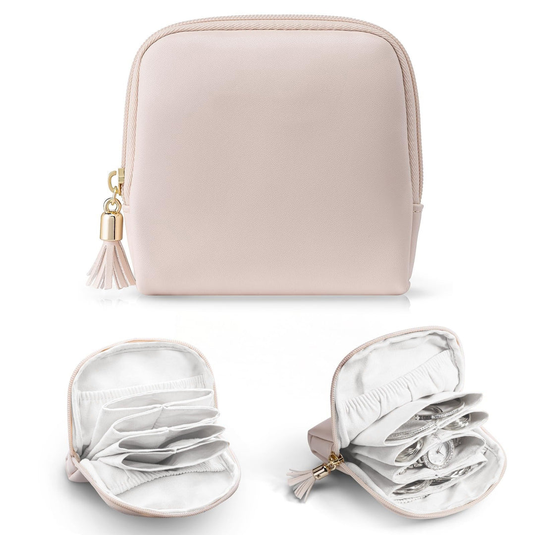 Cosmetic organizer with structured interior and elegant tassel Kalsten