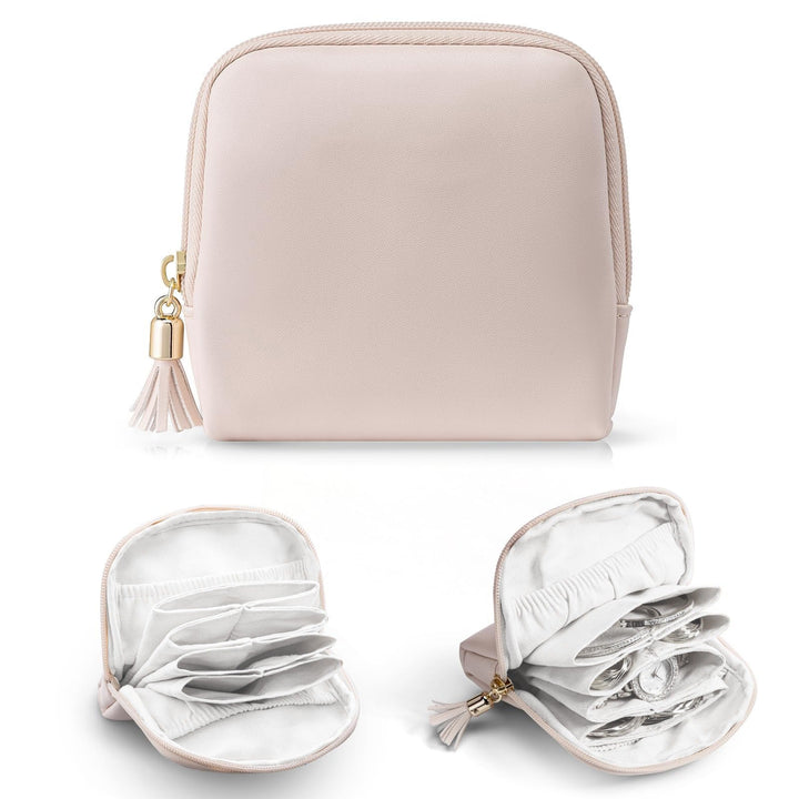 Cosmetic organizer with structured interior and elegant tassel Kalsten