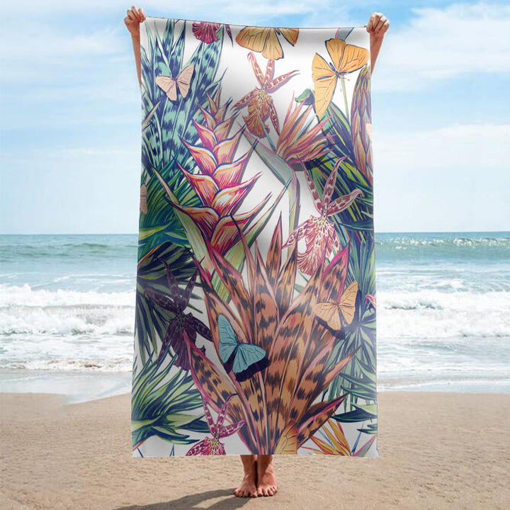 Beach towel with tropical flamingo pattern Kalsten