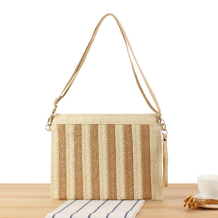 Handbag Made of Woven Material with Stylish Stripe Pattern Kalsten