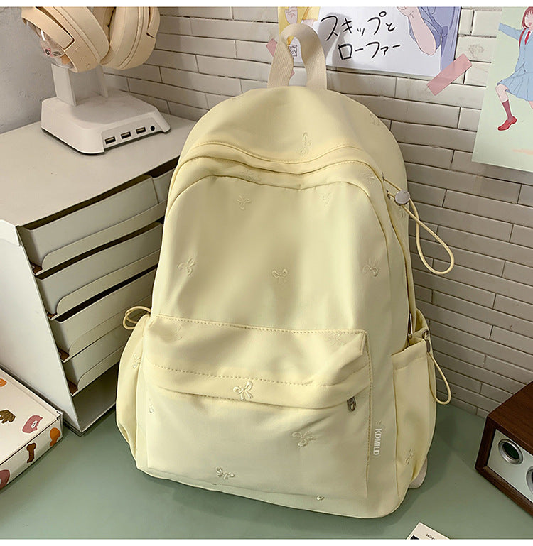 Embroidered Floral Pattern School Backpack