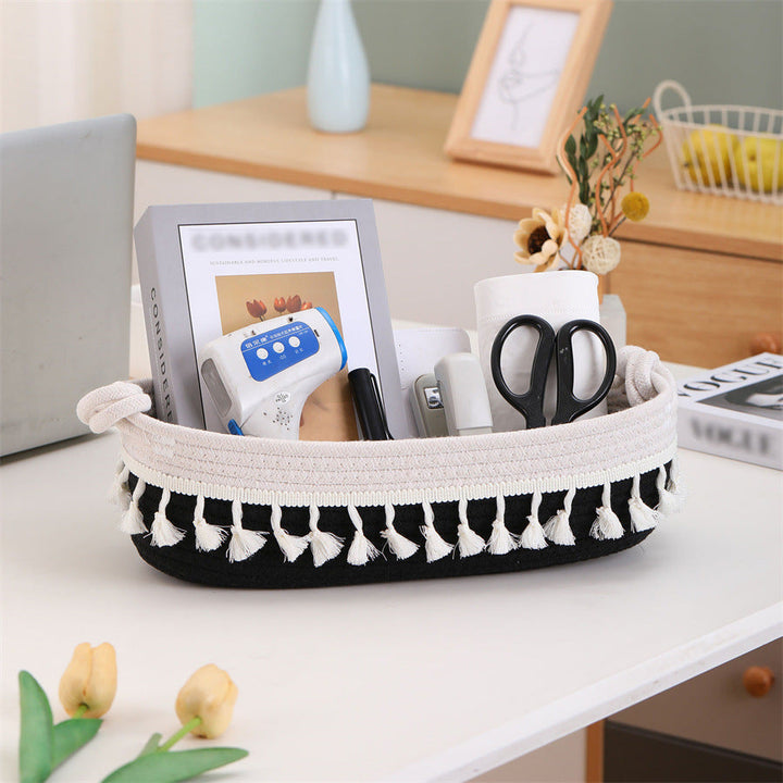 Women Decorative Storage Basket with Fringe Decoration Kalsten