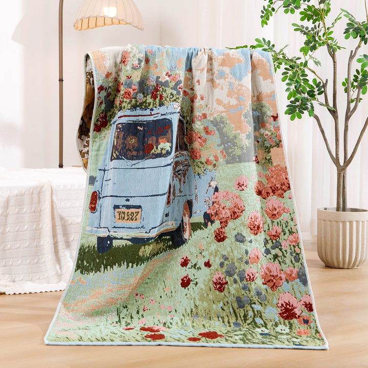 Women's throw blanket with enchanting landscape motif Kalsten