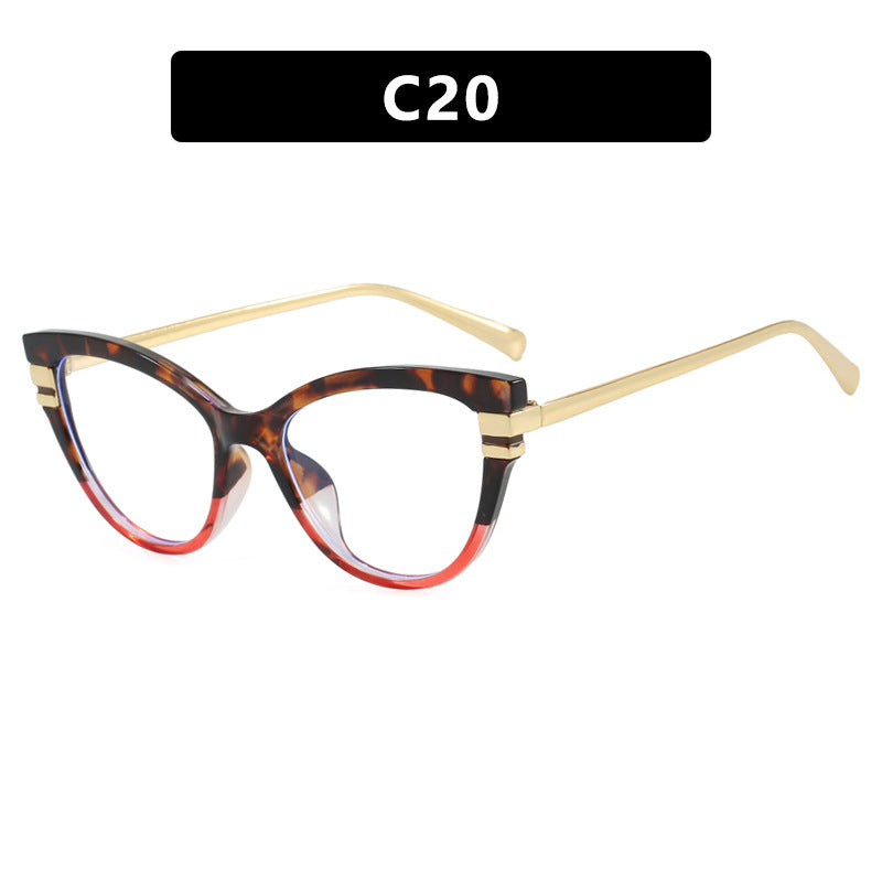 Ladies Cat-Eye Sunglasses with Elegant Plastic Frame and Golden Accents Kalsten