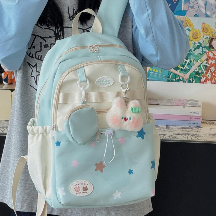 Whimsical Star-Patterned School Backpack